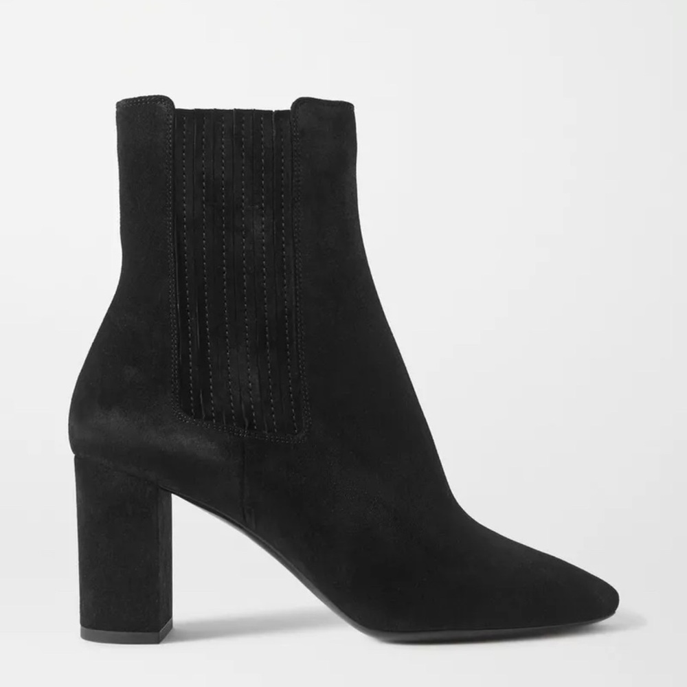 Saint Laurent Black Suede Ankle Booties